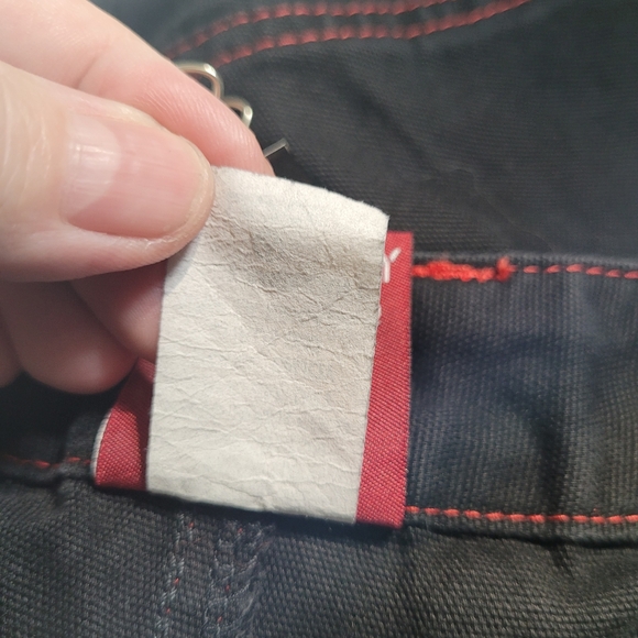 Dogpile Long Denim Skirt Y2k Black Red Bondage - Picture 10 of 11